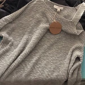 Gray Cold Shoulder Sweater NWOT!